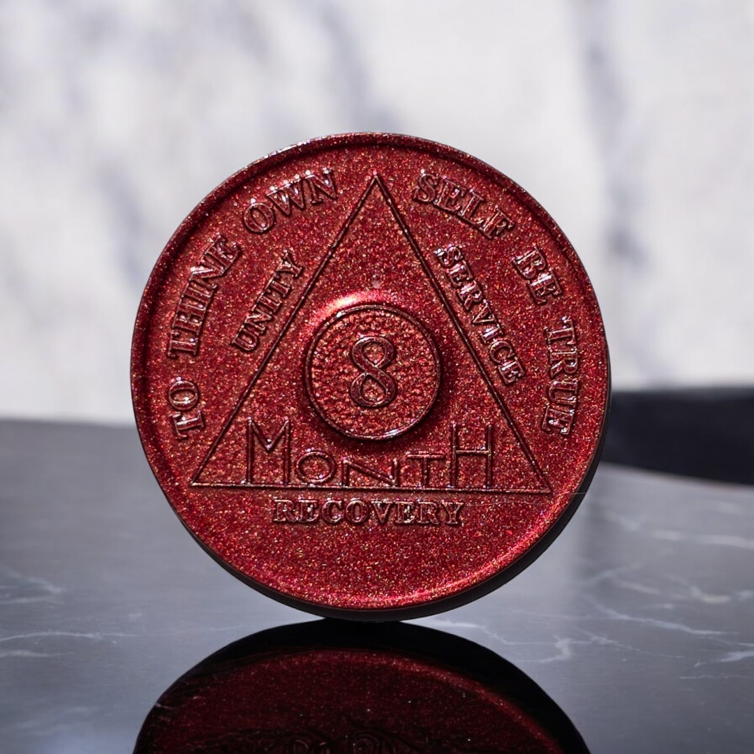 8 Month Sobriety Coin (x25)