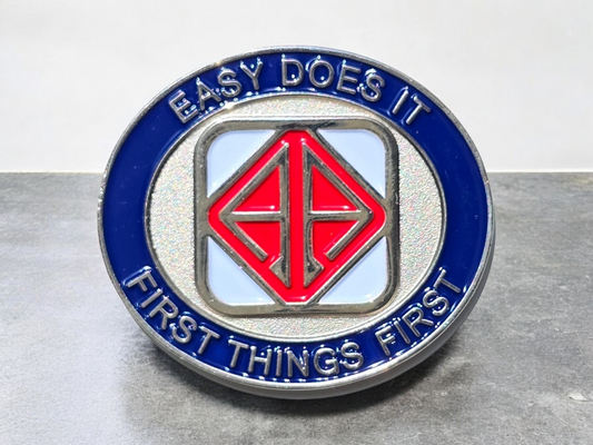 Blue Red White And Silver Medallion