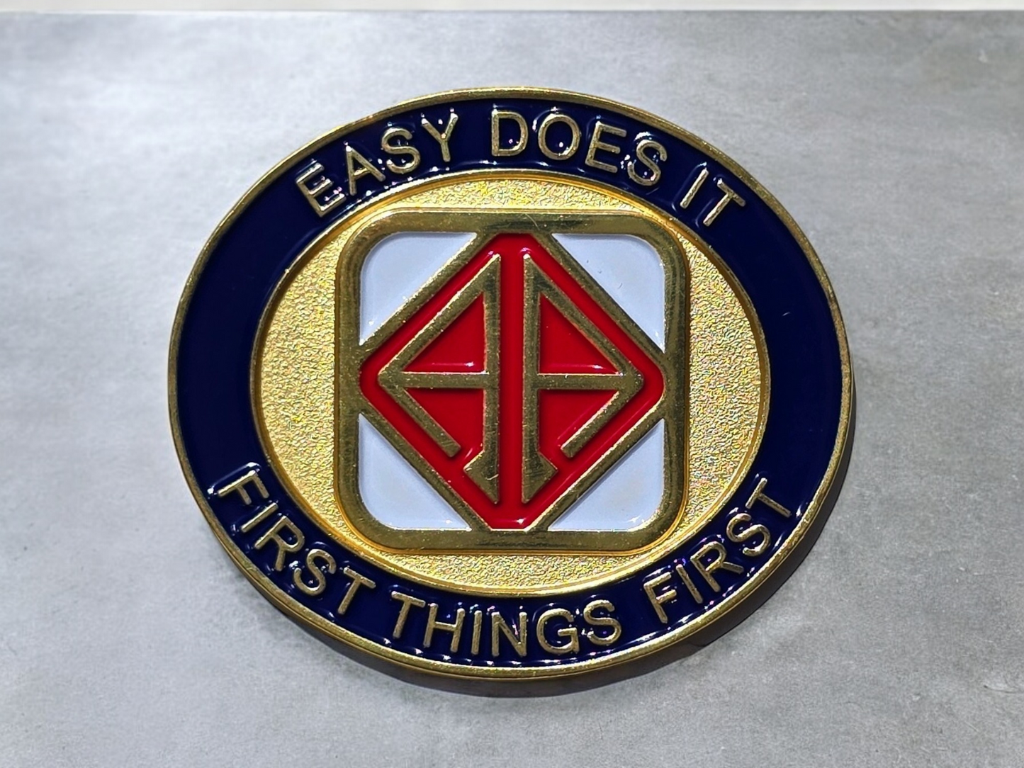 Blue Red White and Gold Medallion