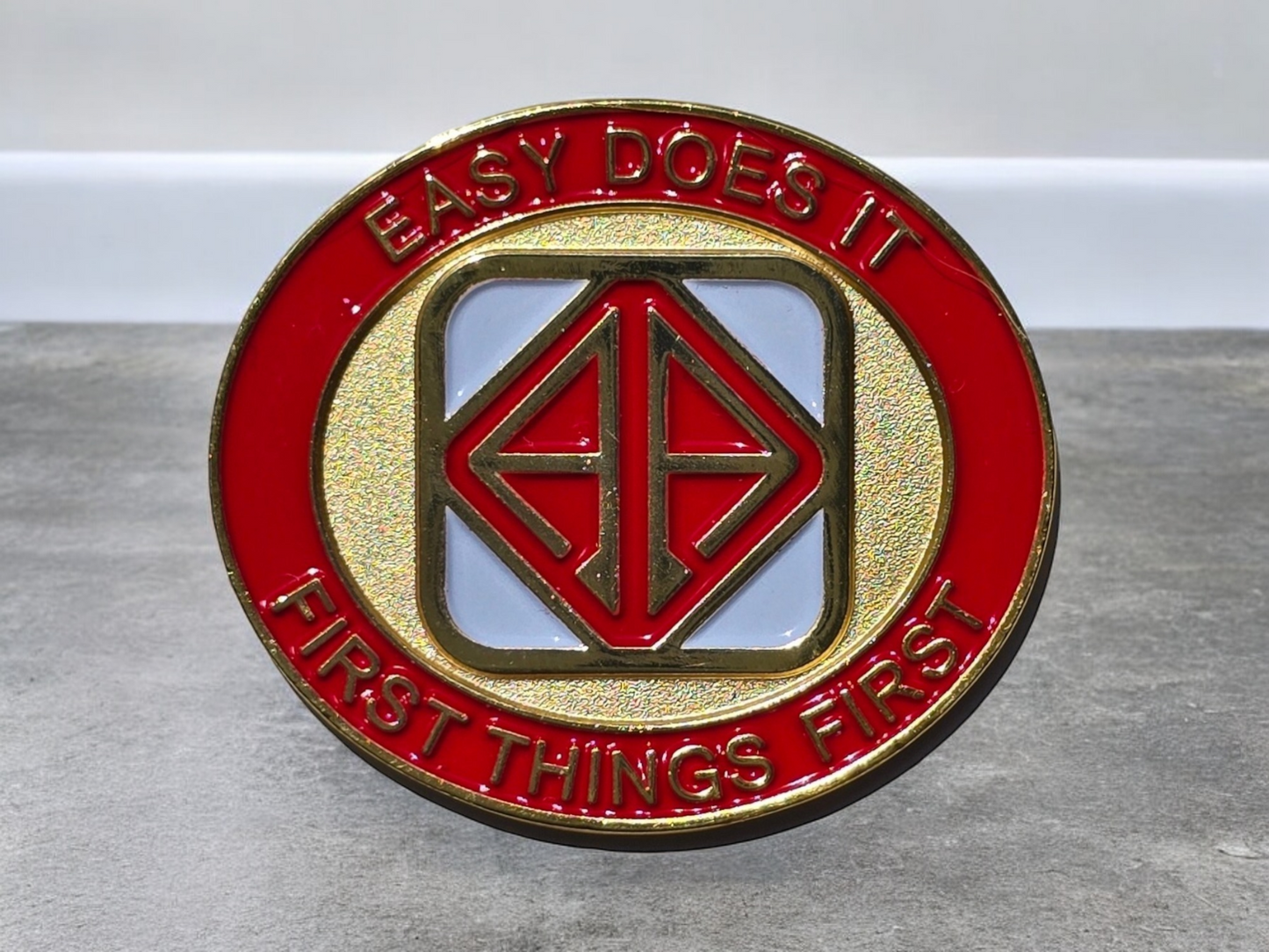 Red White and Gold Medallion