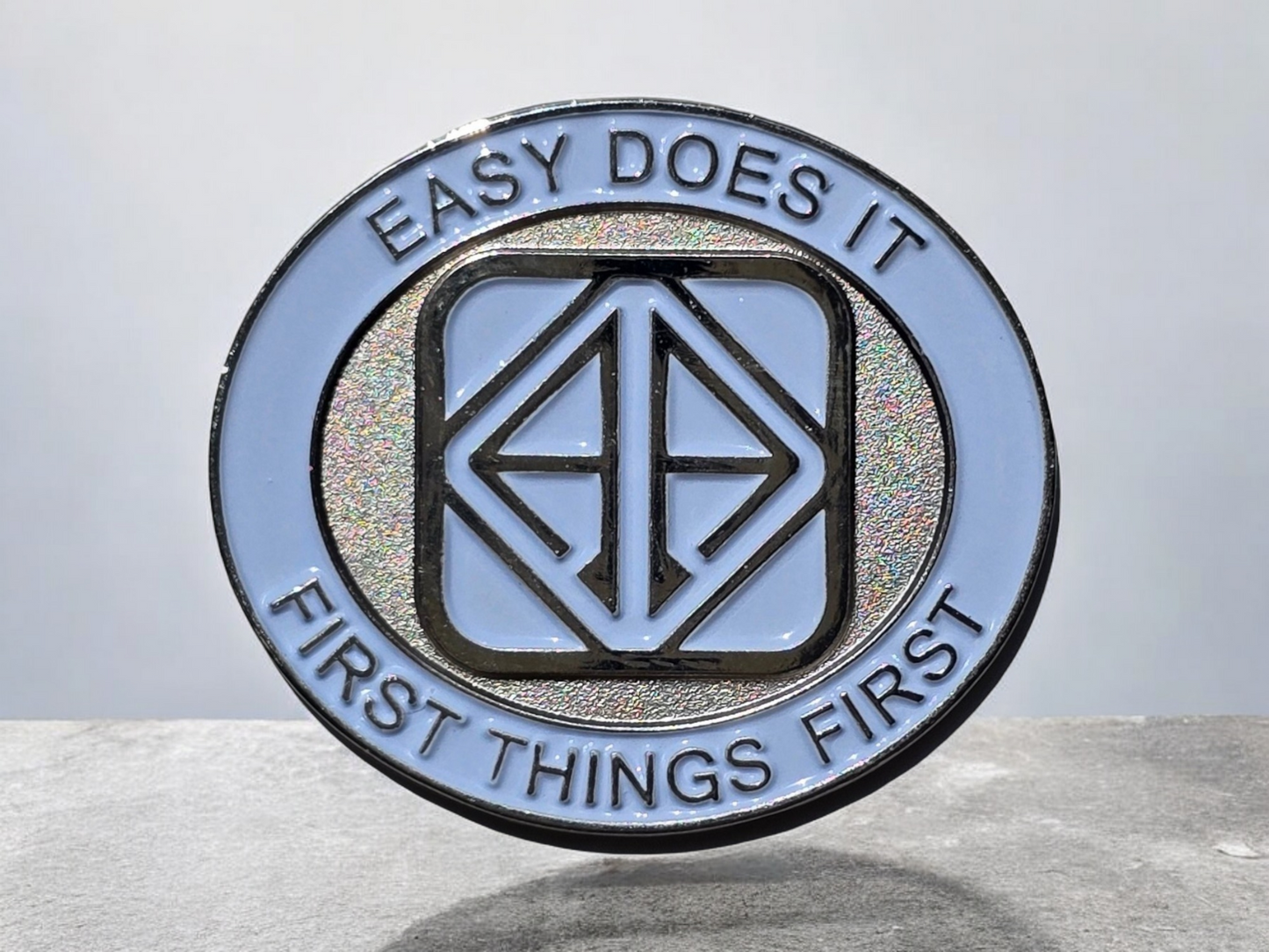 White And Silver Medallion