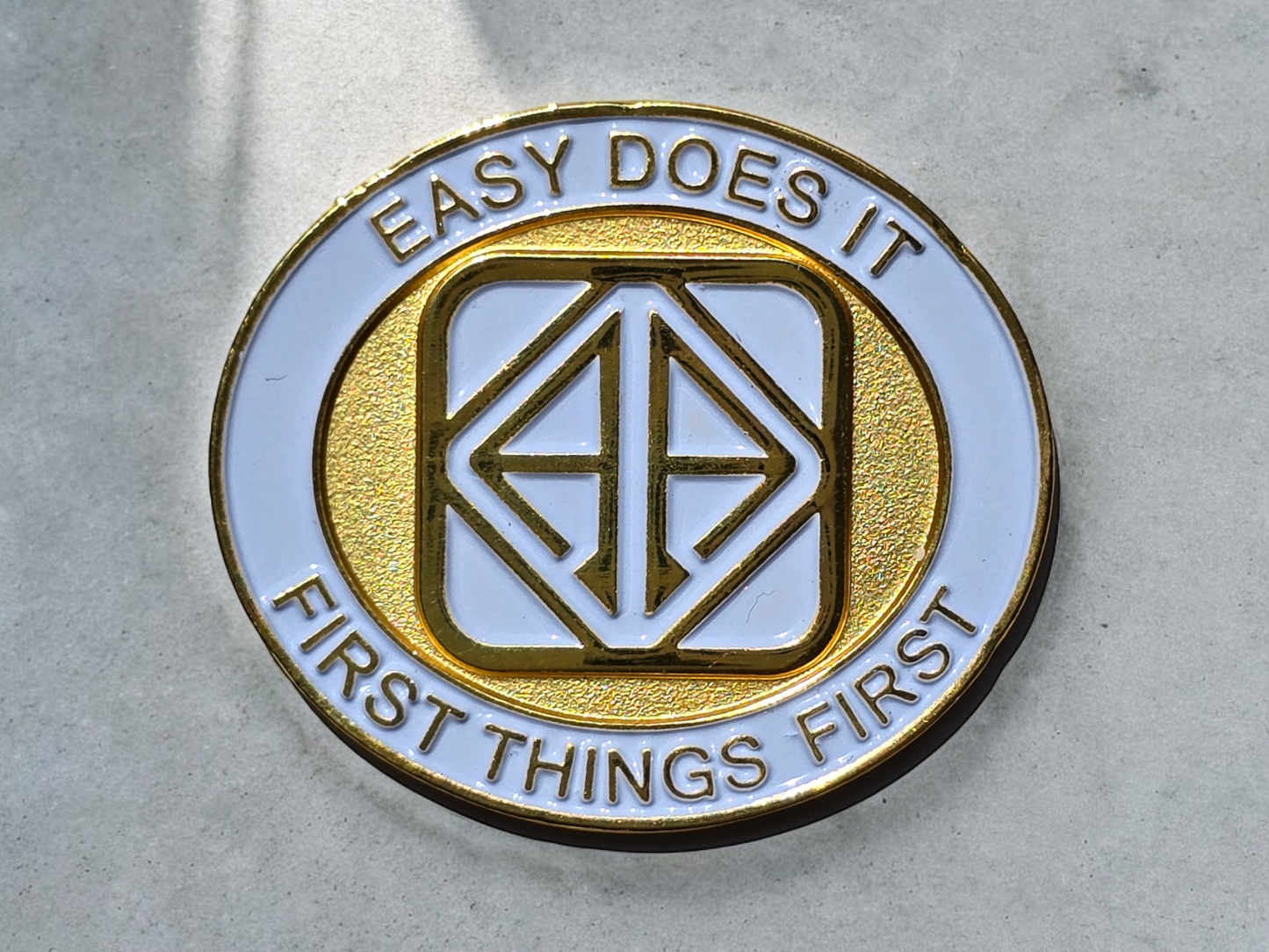 White and Gold Medallion