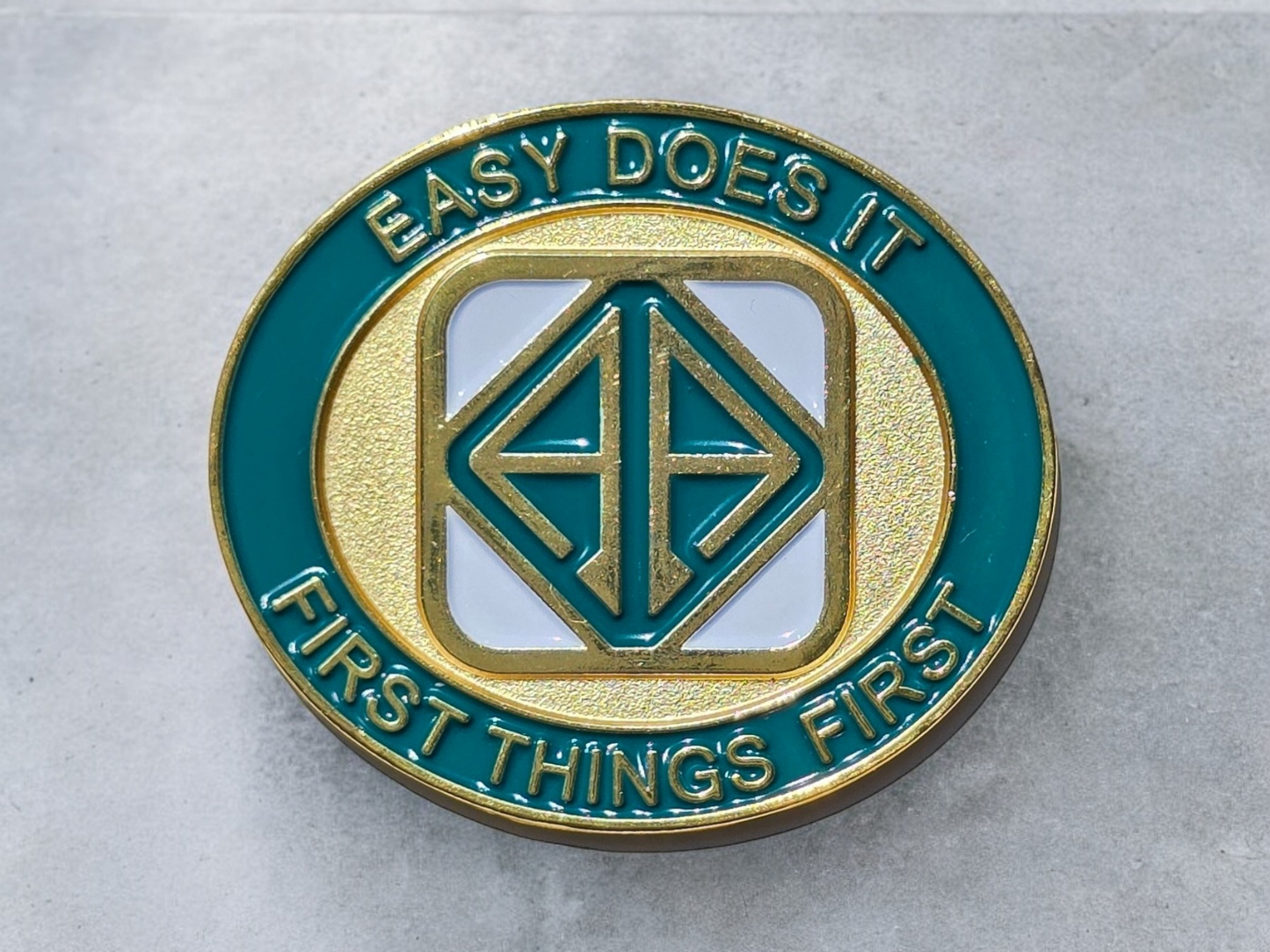 Green White and Gold Medallion